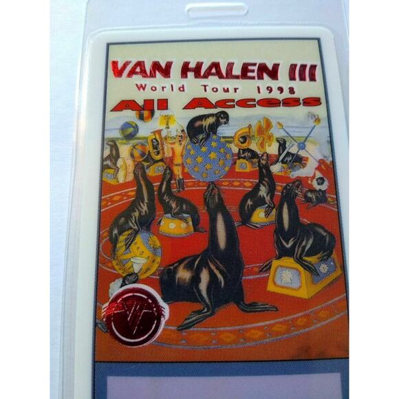 Van Halen III Backstage Pass Original All Access Circus Seals Artwork 1998 Eddie - Picture 4 of 5